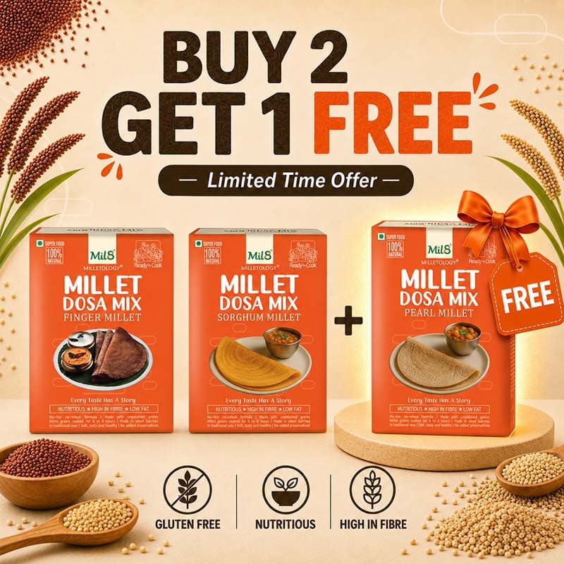 Ragi Dosa Mix + Cholam Dosa Mix, Kambu Dosa Mix Free