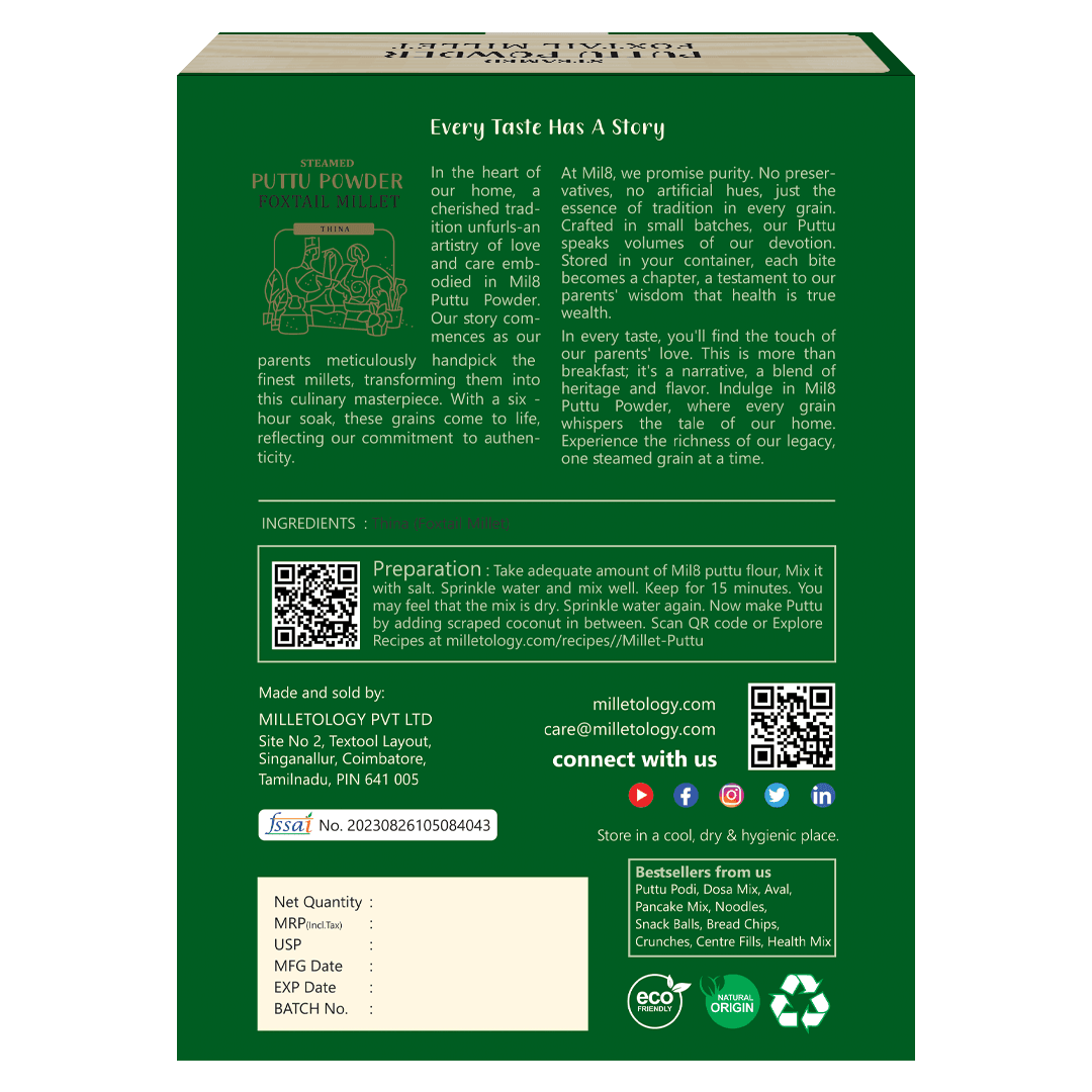 Foxtail Millet Puttu Powder Unique Foxtail Millet Puttu for Nutritious Meals (300g) 5