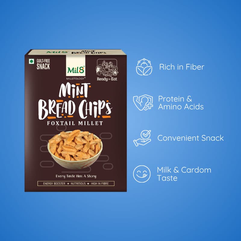 Bread Chips with Mint Flavor Refreshing and Crunchy Mint-Flavored Bread Chips (40g)