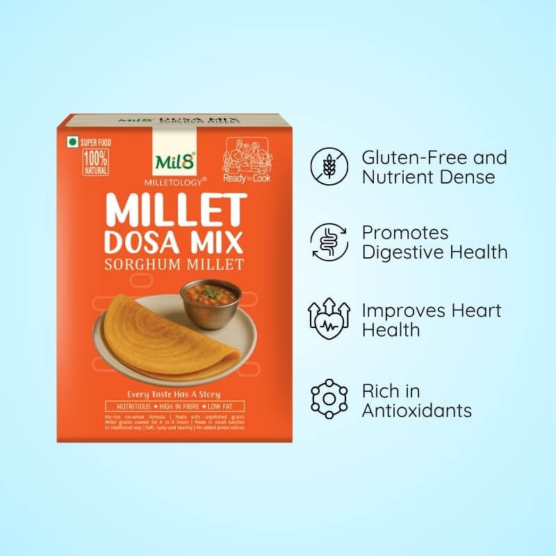 Sorghum Millet Dosa Mix Hearty Dosa Mix Made with Sorghum Millet for Delicious Dosas (450g)