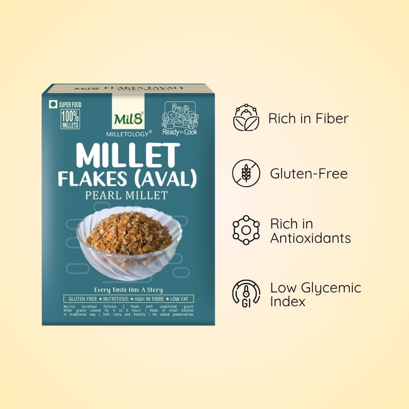 Pearl Millet Flakes (Aval) Pearl Millet Flakes for an Instant, Wholesome Meal (250g)