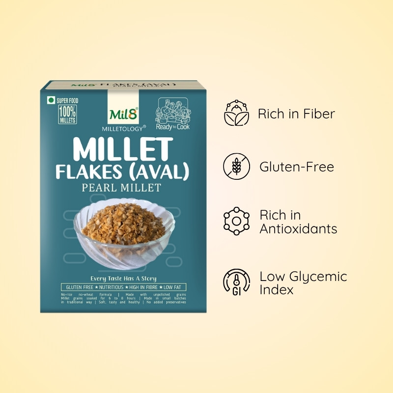 Pearl Millet Flakes (Aval) Pearl Millet Flakes for an Instant, Wholesome Meal (250g)